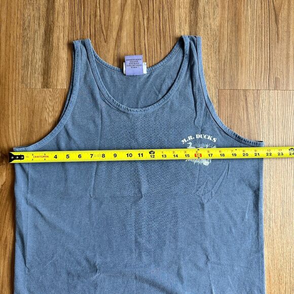 Vtg Anvil Authentic Pigment Mr Ducks 2003 Faded Blue Men's Tank Top Size M - Picture 3 of 7